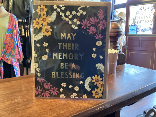 May Their Memory Be A Blessing Floral Greeting Card