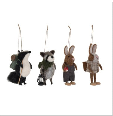 Handmade Wool Felt Forest Animal Ornament