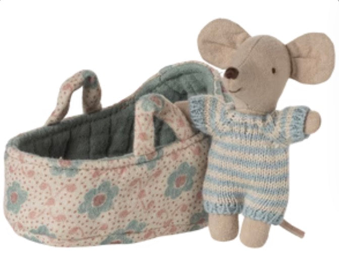 Baby Mouse in Carry Cot | Blue