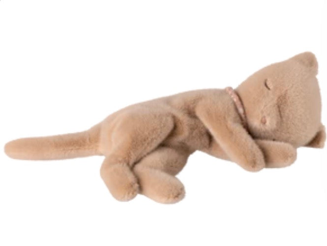 Sleeping Kitten Plush Small | Cream Peach
