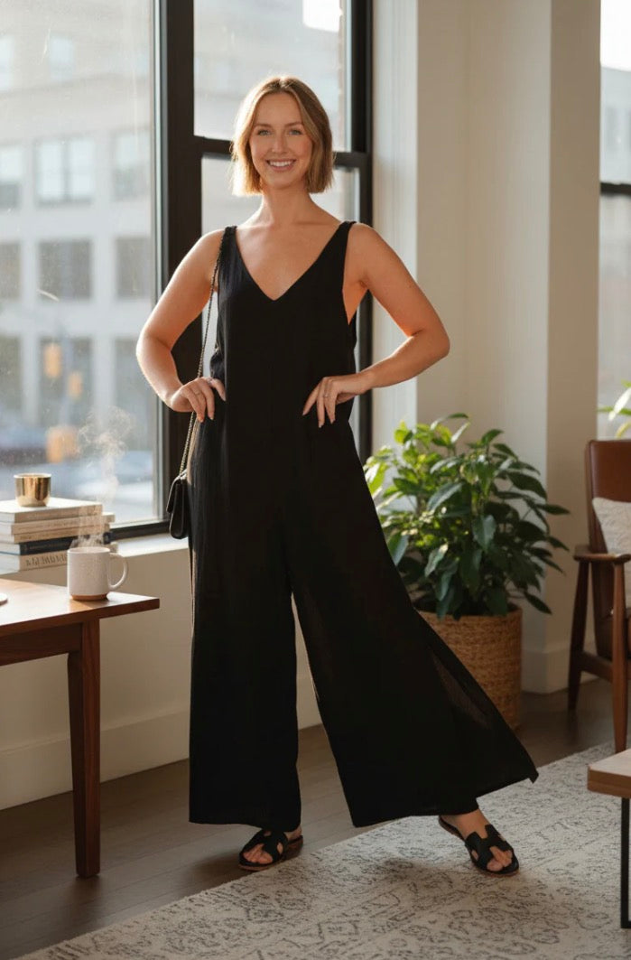 Linen Jumper | Black