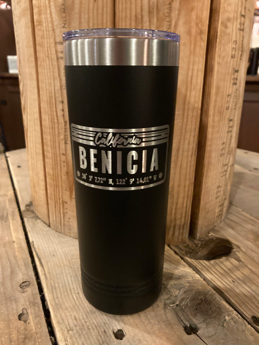 BENICIA | 22 oz Skinny Tumbler | License Plate
