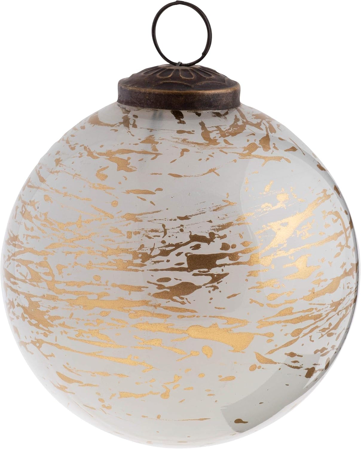 Gold Splatter Glass Ornament Medium