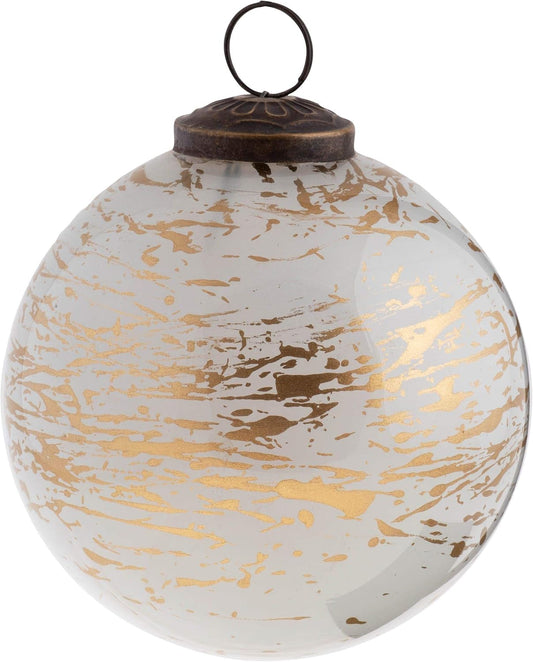 Gold Splatter Glass Ornament Medium