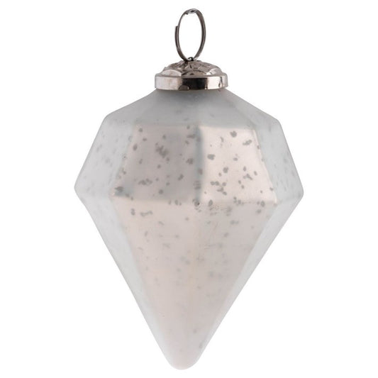 Diamond Pearl Matte Mercury Glass Ornament Medium