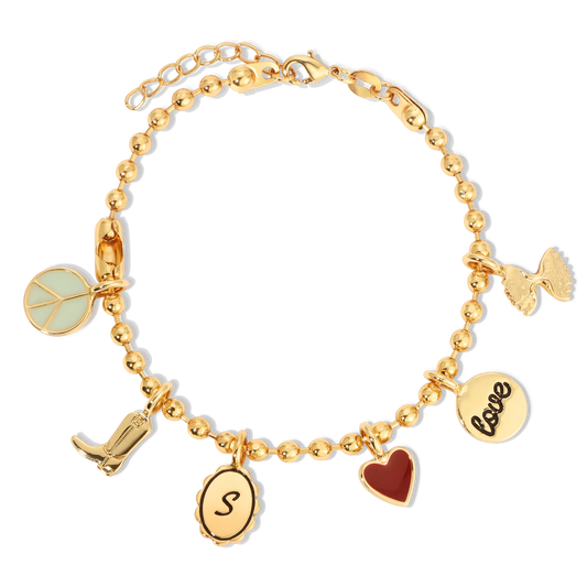 Lucky Feather - Charm Garden Bracelet Chain - Gold