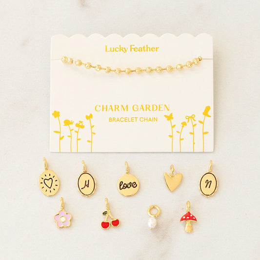 Lucky Feather - Charm Garden Bracelet Chain - Gold