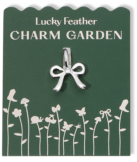 Lucky Feather - Charm Garden - Bow Charm - Silver