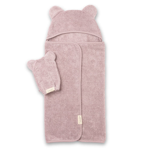 Bella Tunno - Hooded Towel & Wash Mitt Set - Orchid