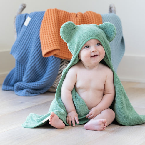 Bella Tunno - Hooded Towel & Wash Mitt Set - Sea Foam