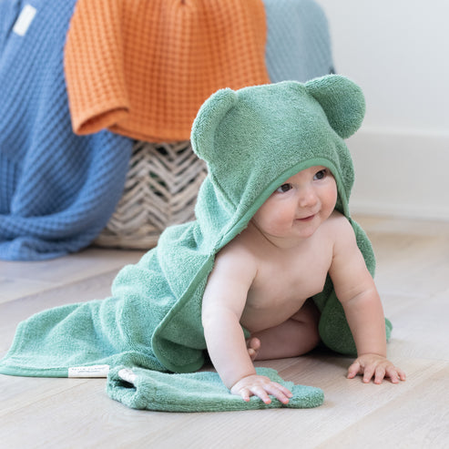 Bella Tunno - Hooded Towel & Wash Mitt Set - Sea Foam