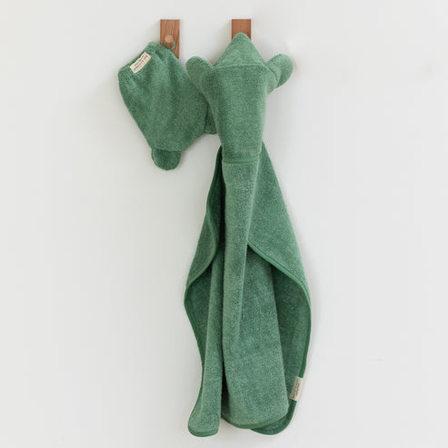 Bella Tunno - Hooded Towel & Wash Mitt Set - Sea Foam