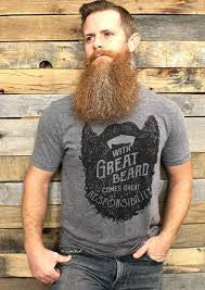 With Great Beard Comes Great Responsibility T-Shirt