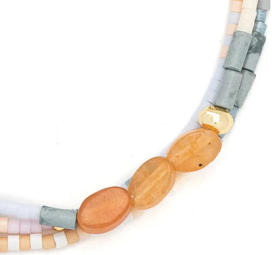 Mixed Media Bracelet - Inspiration/Red Aventurine/Gold