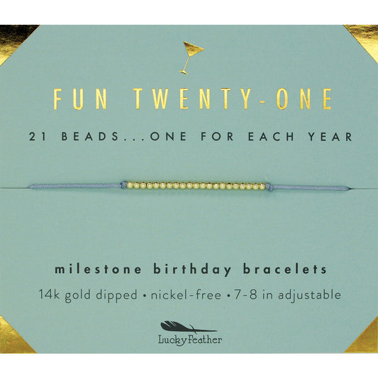 Milestone Birthday Bracelet - Gold - Twenty-One