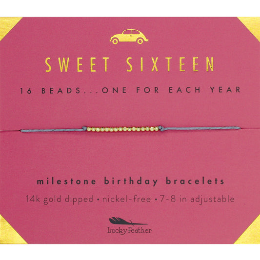 Milestone Birthday Bracelet - Gold - Sweet Sixteen