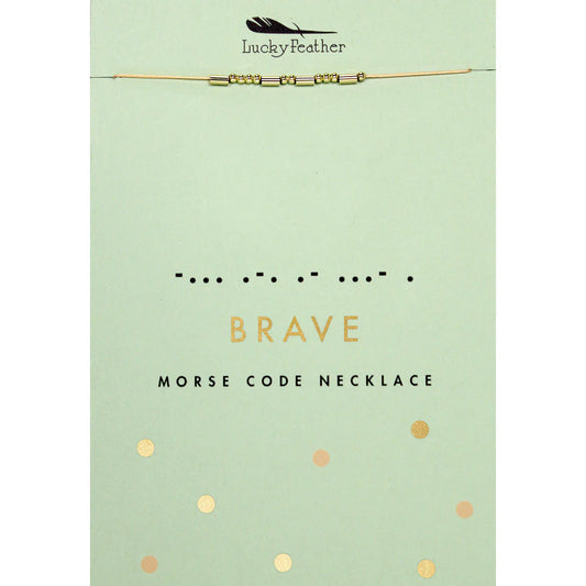 Morse Code Necklace - Gold - BRAVE