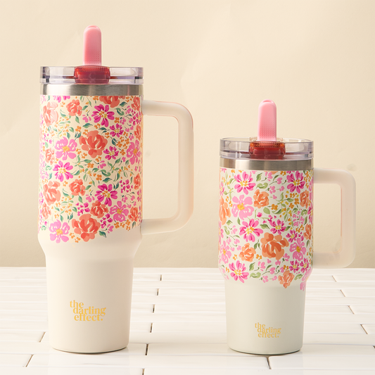 20 oz Lifestyle Flip Straw Tumbler - Secret Garden Pink