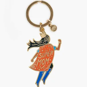 Soaring Super Mom Enamel Keychain