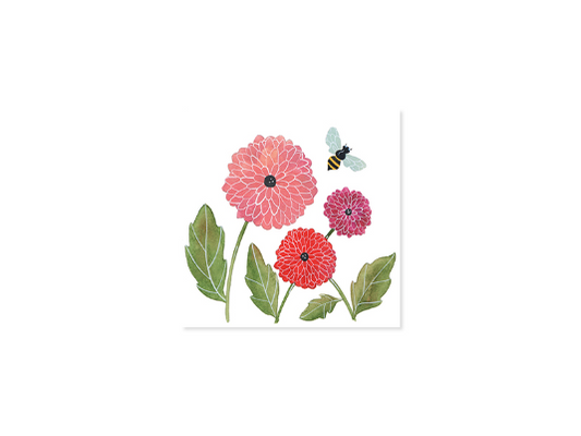 Dahlias and Bees Pop-Up Card