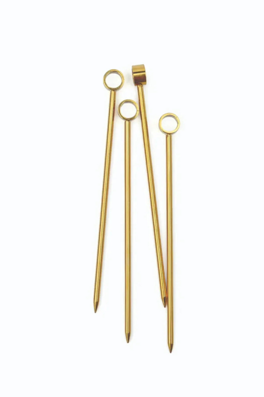 Owen Cocktail Picks - Gold, Set of 4