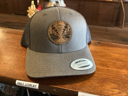 Benicia - CA Leather Patch Trucker Hat | Dark Heather Gray