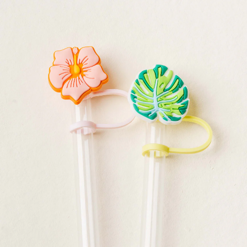 Straw Topper Set-Tropical Hibiscus-The Darling Effect