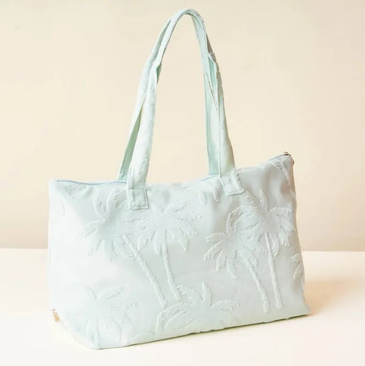 Terry Tote - Aqua Palm