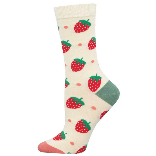 Socksmith - Strawberry Delight Socks, Ivory, 9-11