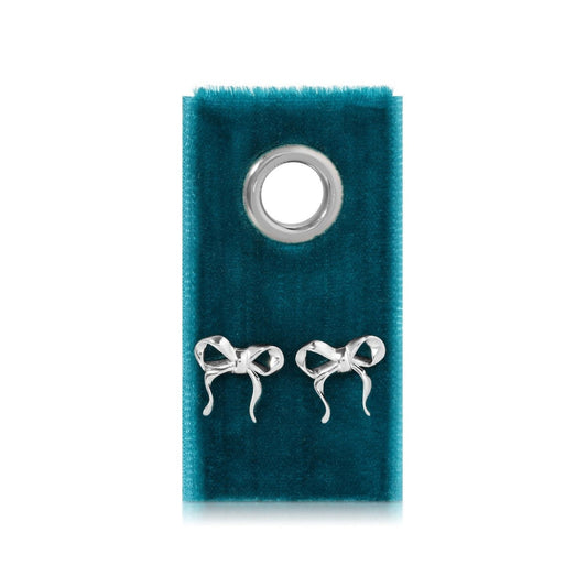 Splendid Iris - Organically Tied Bows on Velvet, Silver