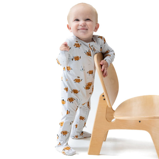 Footballs Playing Football - 2-way Zipper Romper