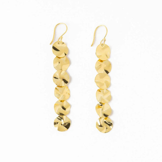 Mya Wavy Disc Drop Earrings