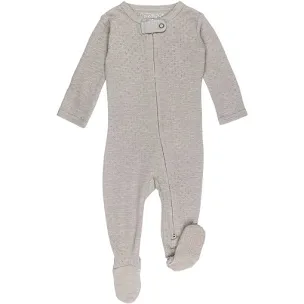 Organic Pointelle 2-way Zipper Footie - Cloud