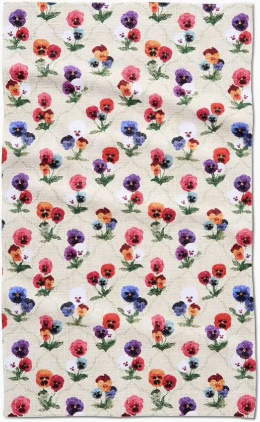 Bunch of Pansies Tea Towel
