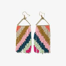 Whitney Diagonal Stripe Earrings Rainbow