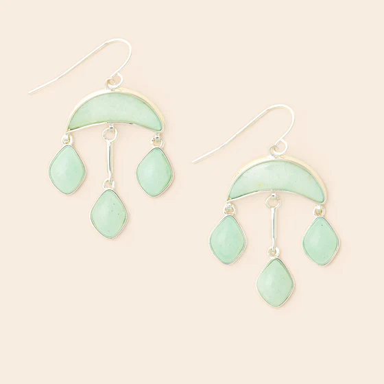 Scout Curated Wears - Stone Crescent Drop Earring - Amazonite/Silver