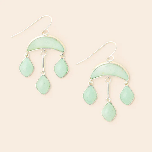 Scout Curated Wears - Stone Crescent Drop Earring - Amazonite/Silver