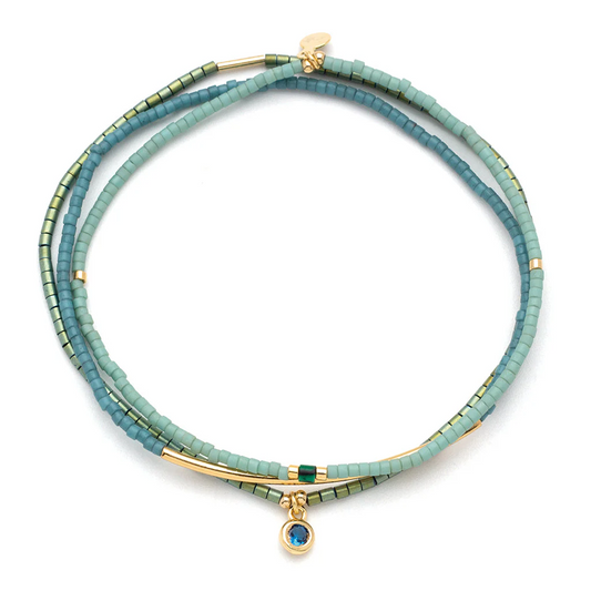 Scout Curated Wears - Tonal Chromacolor Miyuki Bracelet Trio - Turquoise
