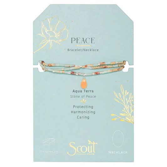 Scout Curated Wears - Teardrop Stone Wrap Aqua Terra/Sunstone/Silver