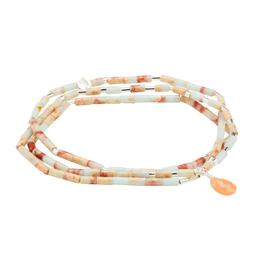 Scout Curated Wears - Teardrop Stone Wrap Aqua Terra/Sunstone/Silver