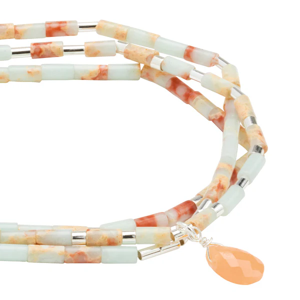 Scout Curated Wears - Teardrop Stone Wrap Aqua Terra/Sunstone/Silver