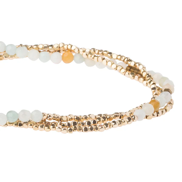 Scout Curated Wears - Delicate Stone Bracelet/Necklace - Amazonite/Gold