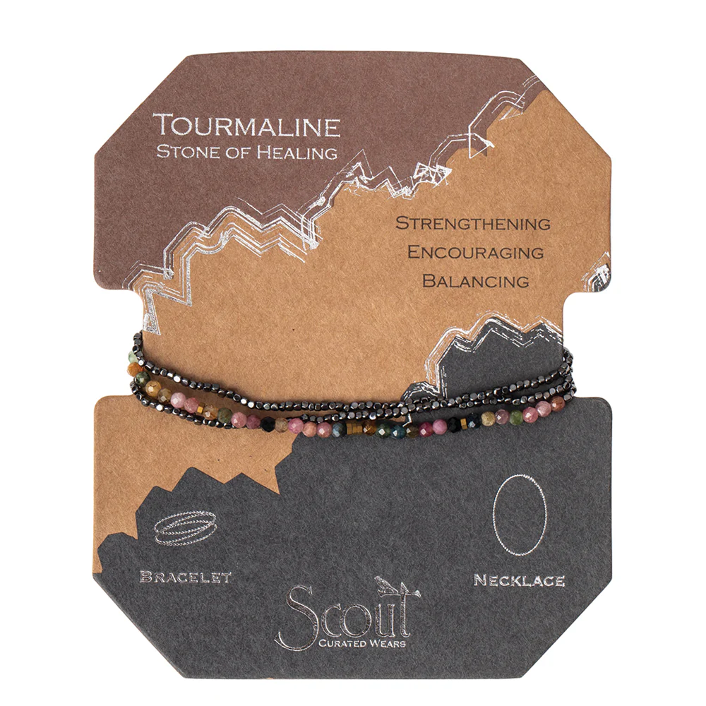 Scout Curated Wears - Delicate Stone Bracelet/Necklace - Tourmaline/Gold