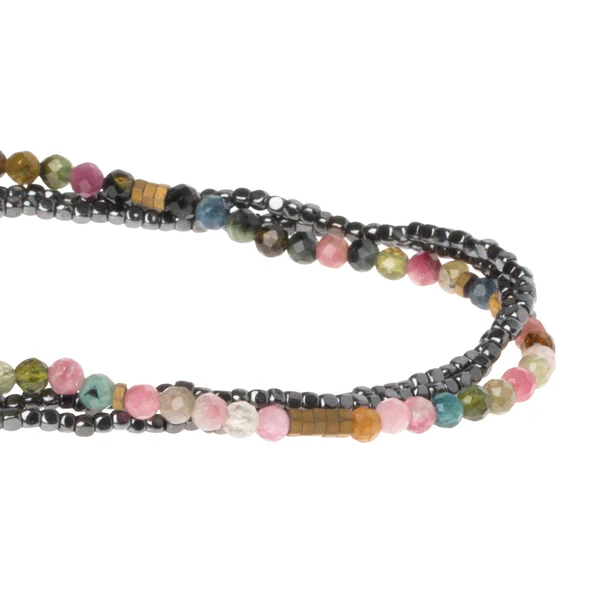 Scout Curated Wears - Delicate Stone Bracelet/Necklace - Tourmaline/Gold