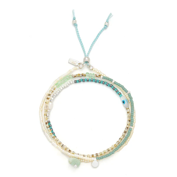 Scout Curated Wears - Mixed Media Wrap Bracelet/Necklace - Courage/Amazonite