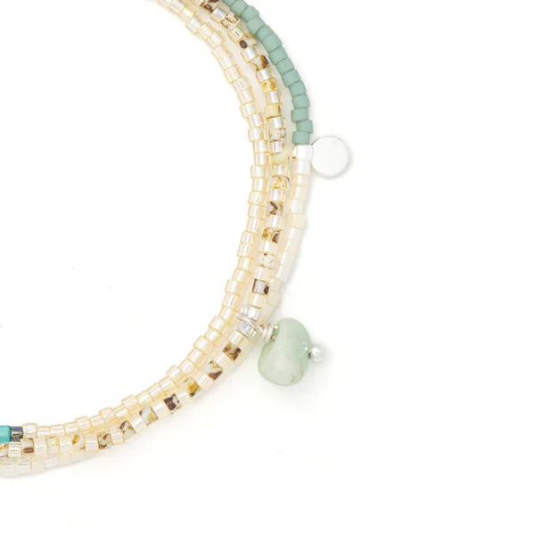 Scout Curated Wears - Mixed Media Wrap Bracelet/Necklace - Courage/Amazonite