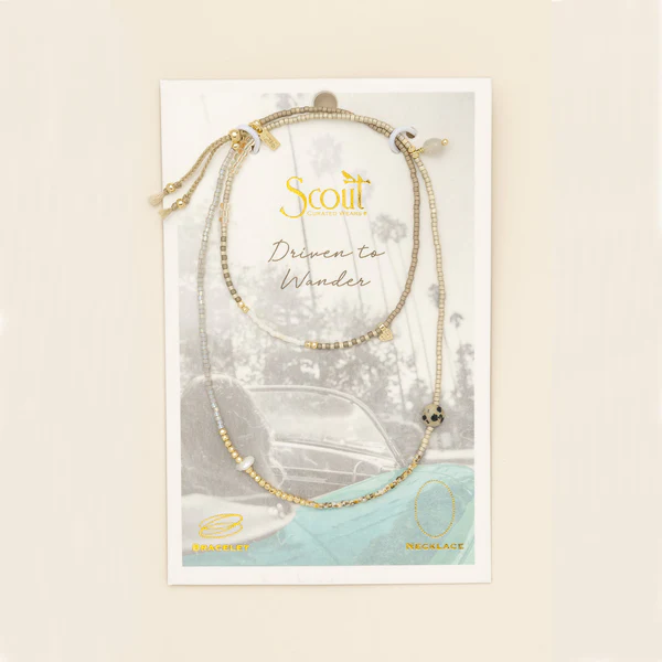 Scout Curated Wears - Mixed Media Wrap Bracelet/Necklace - Magic/Labradorite/Gold