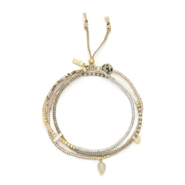 Scout Curated Wears - Mixed Media Wrap Bracelet/Necklace - Magic/Labradorite/Gold