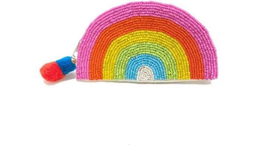 Rainbow Beaded Pouch
