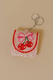 Cherry Bow Beaded Headphone Case